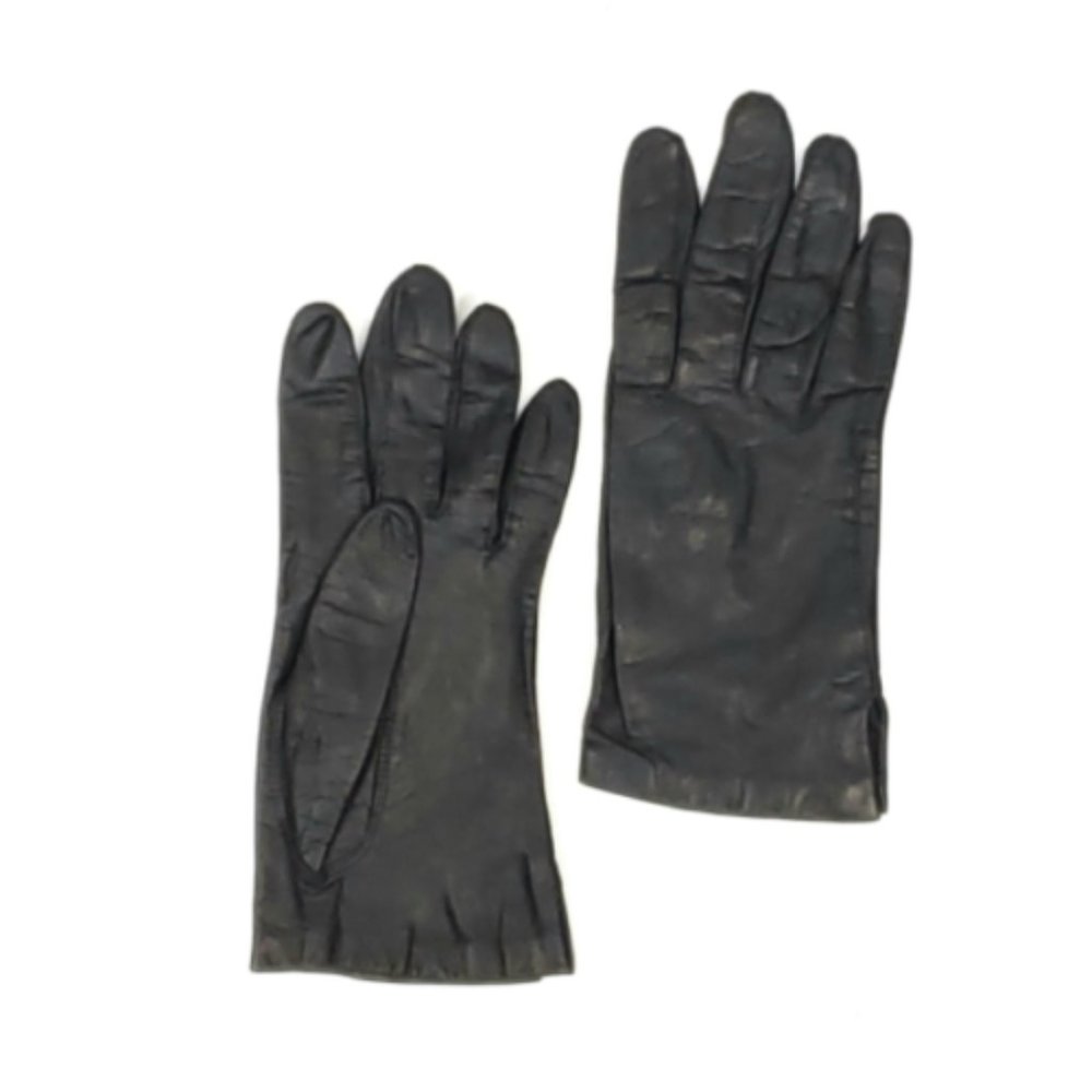 VTG black leather gloves size 7
